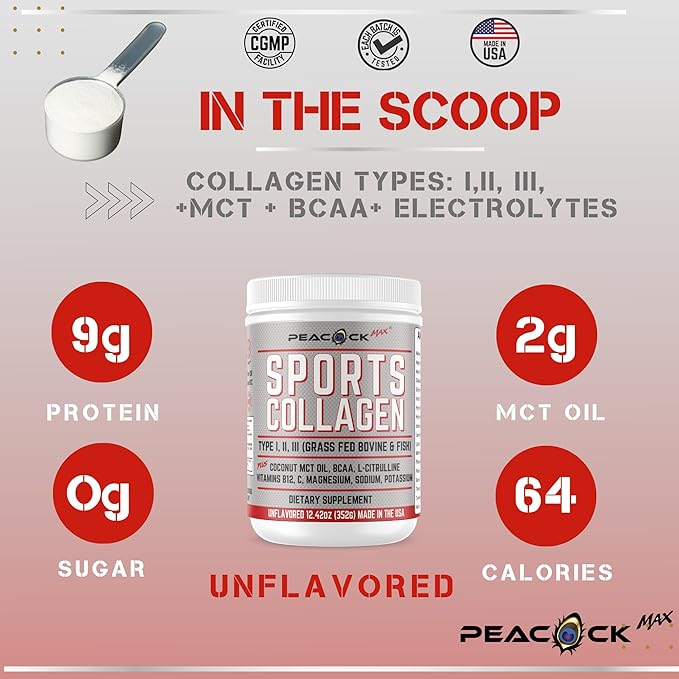 Sports Collagen + Reds &amp Greens Powder 12.42oz Bundle - Prebiotics Probiotics Antioxidants BCAA Magnesium Electrolytes Gut Health &amp Immunity