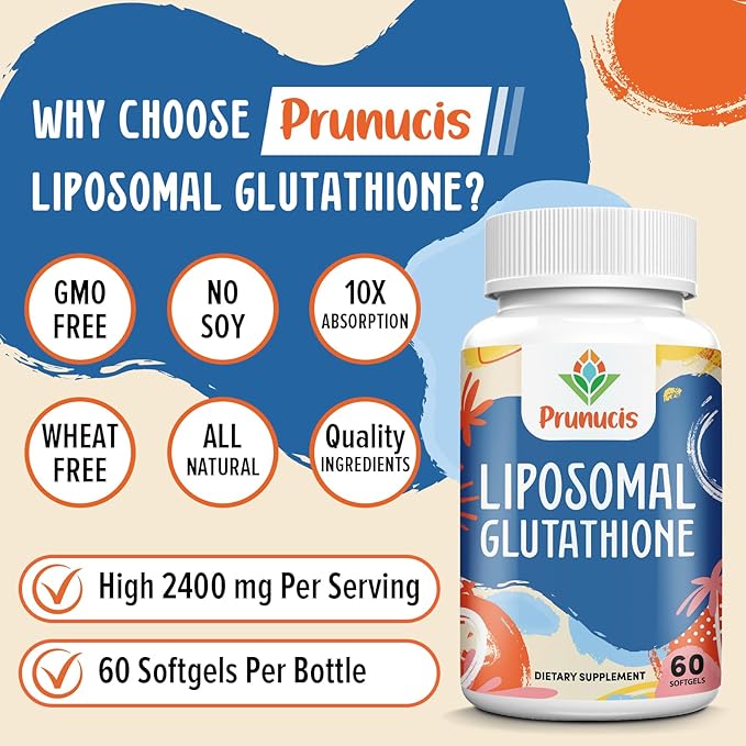 2400MG Liposomal Glutathione with Vitamin C Milk Thistle &amp Alpha-Lipoic Acid Master Antioxidants Pure Reduced L-Glutathione - Immune System Cell Repair Energy High Absorption 120 Softgels