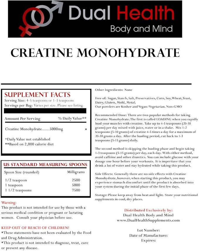 Creatine Monohydrate (1000 Grams (2.2lbs)) 200 Mesh Pure Micronized Powder Bulk Supplement Pre Workout Body Building Strength Athletic Performance Muscle Recovery 5g (5000mg) Serving Size