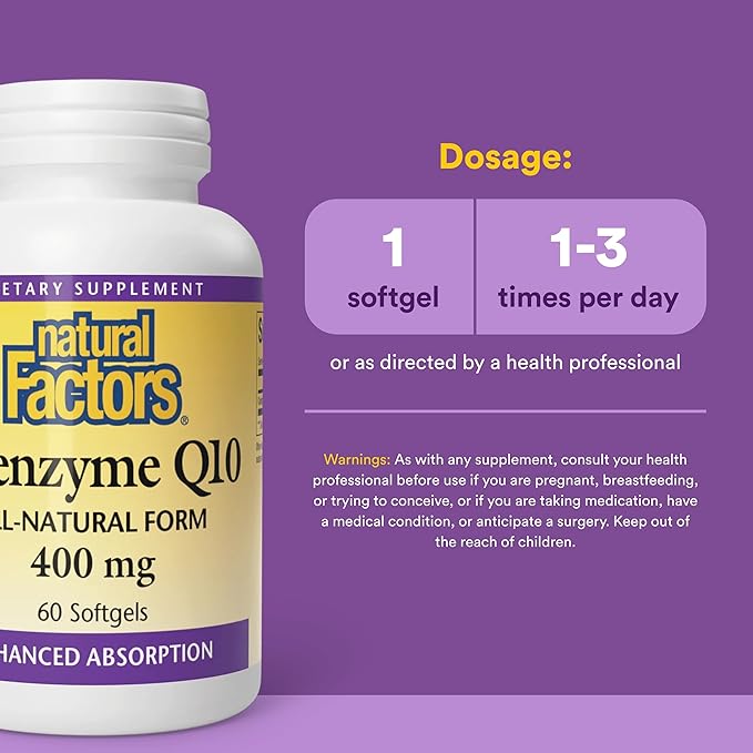 Natural Factors Coenzyme Q10 400mg Softgels 60-Count