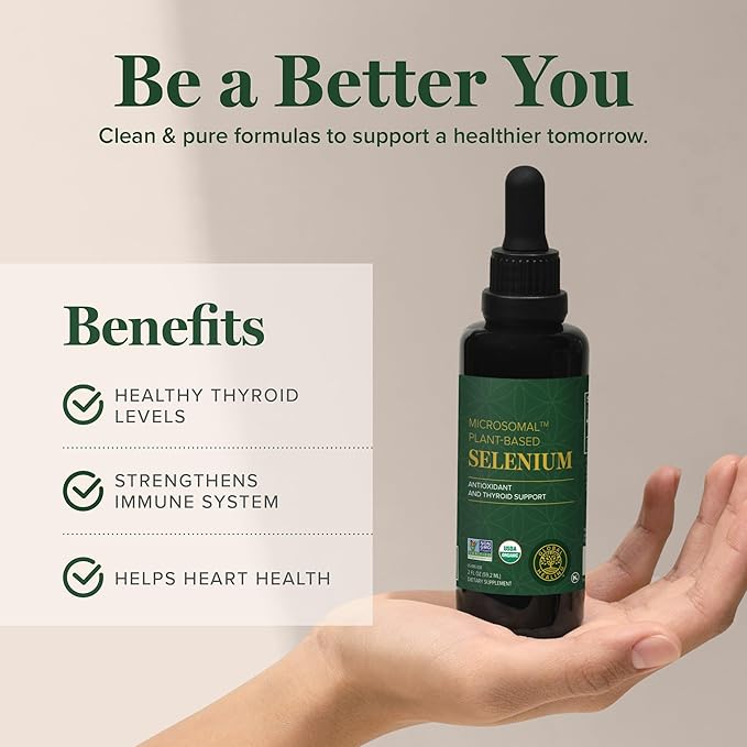 Global Healing Center - Selenium 200mcg Selenium Supplement Drops with Organic Ingredients Antioxidants for Thyroid and Immune Support Non-GMO &amp Gluten-Free for Men &amp Women - 2 Fl Oz