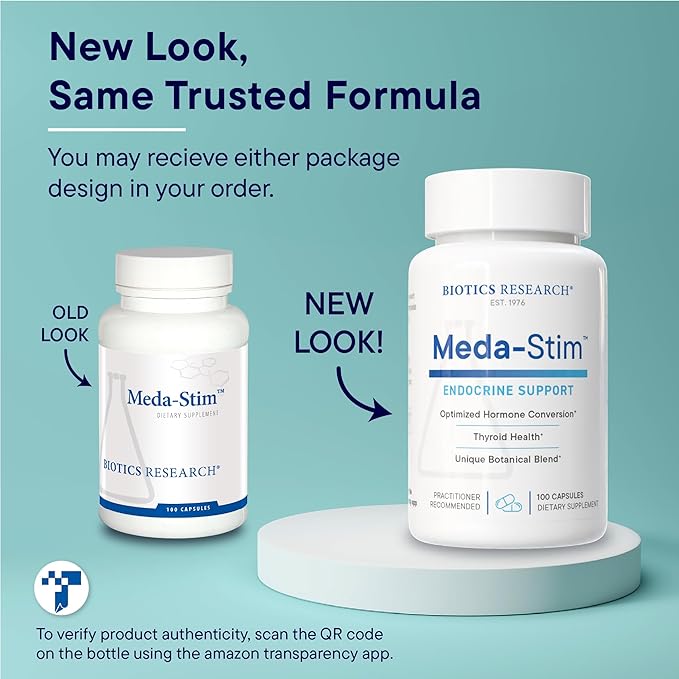 Biotics Research Meda Stim Support Endocrine Function Nutritional Support for the Thyroid Gland Healthy T3 T4 Thyroxine Levels Metabolic Health Contains Iodine Selenium Magnesium 100 Capsules