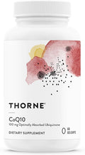 THORNE - CoQ10 - 100mg Optimally Absorbed Ubiquinone Supplement - Supports Heart Health Brain Function Cellular Energy Production &amp Healthy Aging* - Third-Party Certified - Gluten-Free - 60 Soft