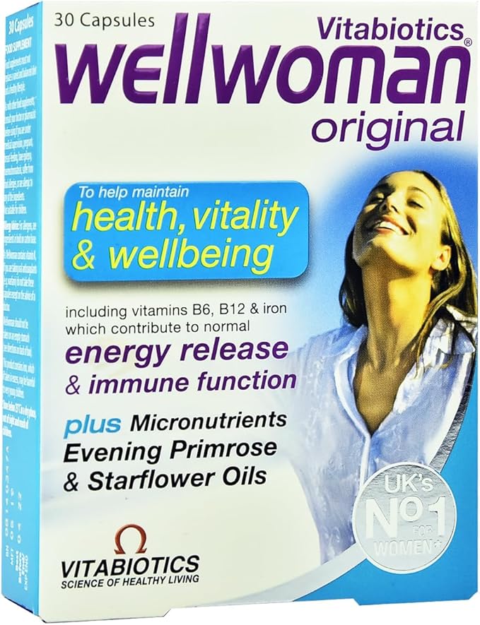 UK's Well Woman Original Tablets | Vitamin &amp Mineral Formula with Evening Primrose &amp Starflower Oils 30 Capsules - (Pack of 1)