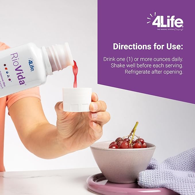 4Life Transfer Factor RioVida Tri-Factor Formula - Liquid Immune and Health Support with Vitamin C Elderberry Aronia Berry Macqui Blueberry and Acai - Single Pack