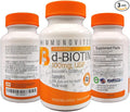 IMMUNOVITES 3-Pack High Dose Biotin (as d-Biotin USP) 100mg (Equivalent to 100000mcg) 90 Capsules High Potency (3)
