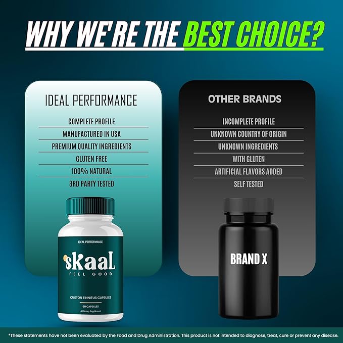 IDEAL PERFORMANCE Skaal Tinnitus Capsules - Maximum Strength All Natural Ear Health Support Reviews (2 Pack)