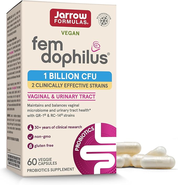 Jarrow Formulas Fem-Dophilus Probiotics 1 Billion CFU with 2 Clinically Effective Strains &amp Fem-Dophilus Advanced Probiotics 10 Billion CFU