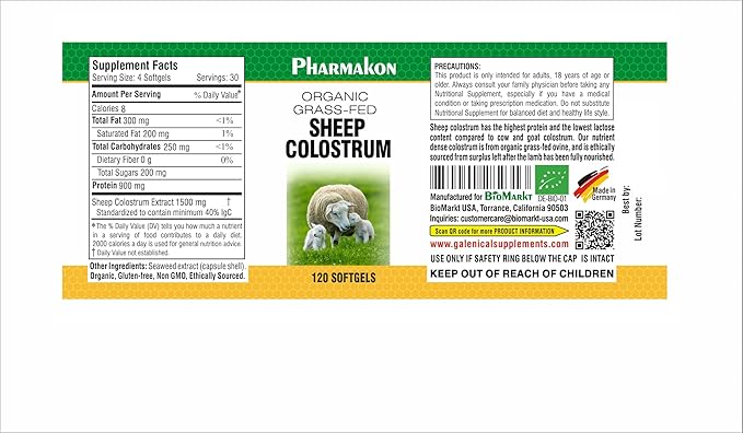 PHARMAKON Organic Sheep Colostrum Supplement