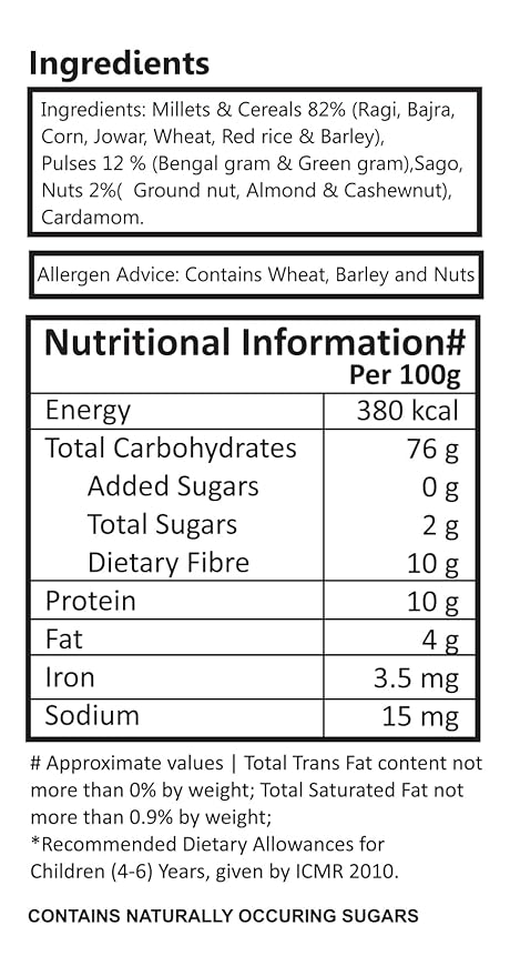 Manna Multigrains Health &amp Nutrition Drink - 500g (No Added Sugars &amp Preservatives)