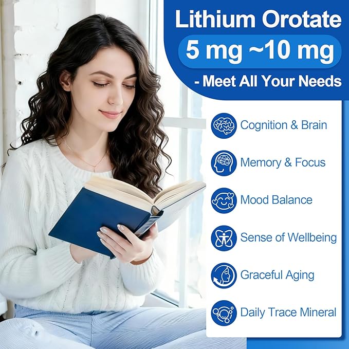 Liposomal L-Lysine Liquid + Lithium Orotate Gummies Bundle | Immune Support &amp Cognitive Health Supplement Combo for Adults &amp Kids