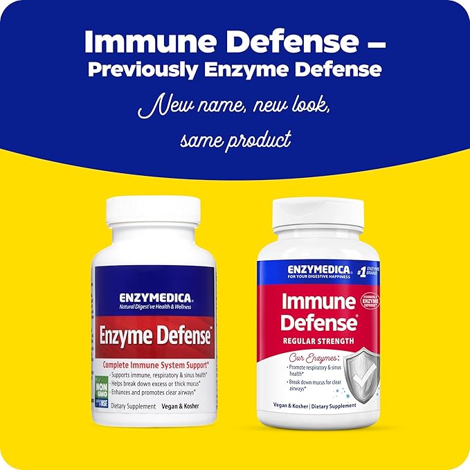 Enzymedica Immune Defense Regular Strength Proteolytic Enzymes for Immune Support 120 Count