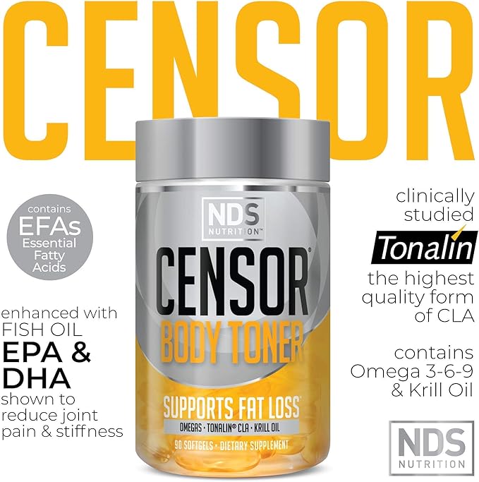Censor NDS Nutrition Fat Loss-Body Toner with CLA (90 Softgels) &amp Siren Labs L-Carnitine Elite Burn Fat Loss Support Strawberry Blast 3000 mg (32 Servings)