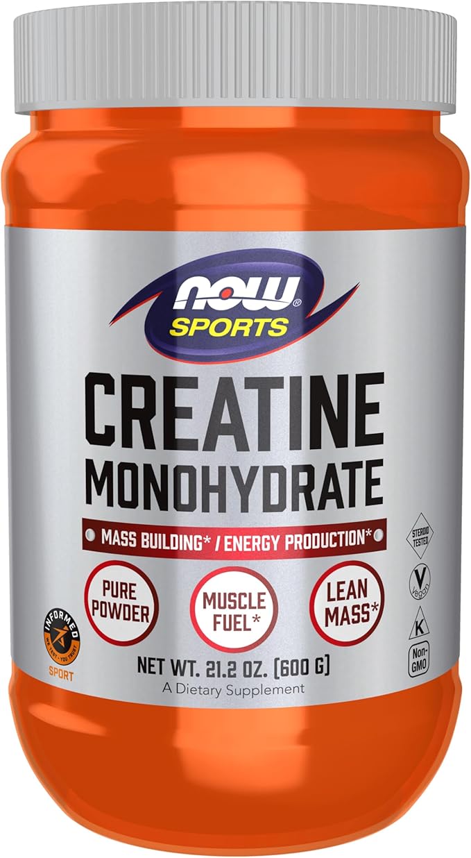 NOW Foods Sports Nutrition Creatine Monohydrate Powder Mass Building*/Energy Production* 21.2-Ounce