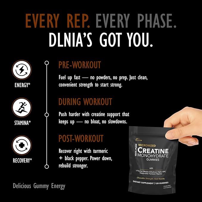 Creatine Monohydrate Gummies for Men &amp Women - Sugar Free &amp Vegan Advanced Formula W/L-Taurine + Vitamin B12 - for Muscle Strength Muscles Builder Recovery (120 Count (Pack of 1) Strawberry