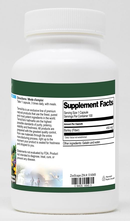 Barley Fiber - 450 mg (100 Capsules ZIN: 514949) - 3 Pack