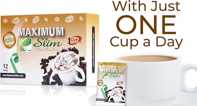 Maximum Slim Premium Instant Cocoa – Creamy Delicious 4-in-1 Formula with Natural Herbal Extracts for Energy &amp Vitality Maximum Satisfaction &amp Taste. No Side Effects (Laxative-Free) –USA Mad