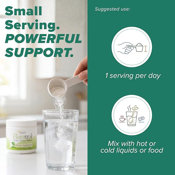 Medtrition Floratrol™ Prebiotic Fiber Powder for Digestive Health – Bimuno® GOS Prebiotic + Selenium – Supports Gut Health &amp Regularity – Dissolves Clear and Fast No Grit or Taste Small Serving