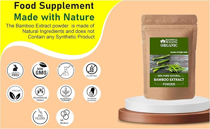 Blessfull Healing Organic Bamboo Extract Powder 100% Pure Natural 200 Gram / 7.05 oz