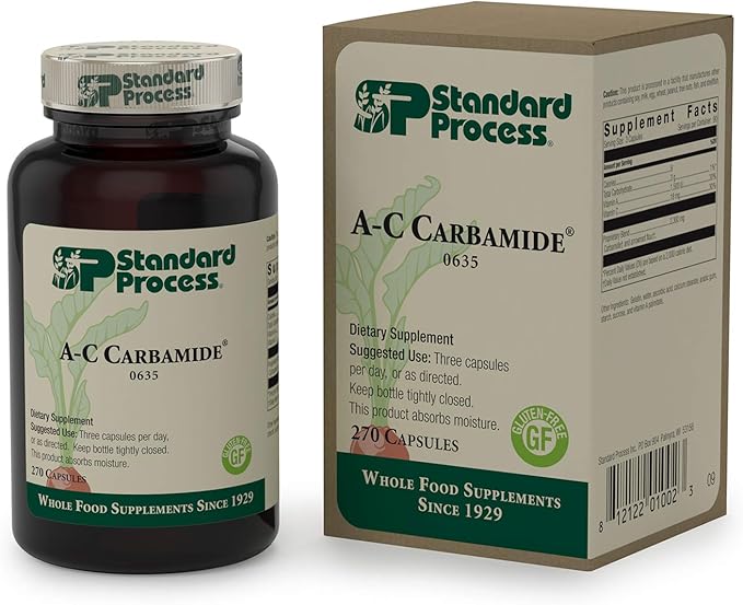 Standard Process A-C Carbamide - Supports Healthy Excretion of Urine &amp Cellular Fluid Levels - Contains Vitamin A &amp Antioxidant Vitamin C - Gluten-Free Non-Dairy &amp Non-Soy - 270 Capsules