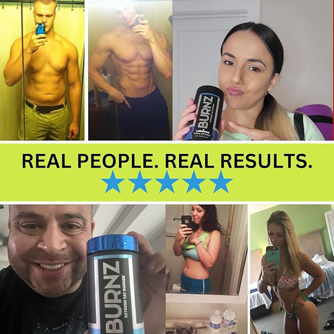 Burnz EXT - Extreme Thermogenic Fat Burner - Powerful Weight Managment Aid Stronger Than Most Diet Pills - True Plateau Destroyer - Lose Weight Fast for Men and Women - Real Results - 60ct