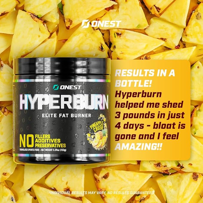 ONEST Hyperburn Fat Burner Powder – 153g (30 Servings) Enhanced Energy Boost &amp Performance Support Supplement Metabolism Booster &amp Sports Nutrition Powder for Men and Women
