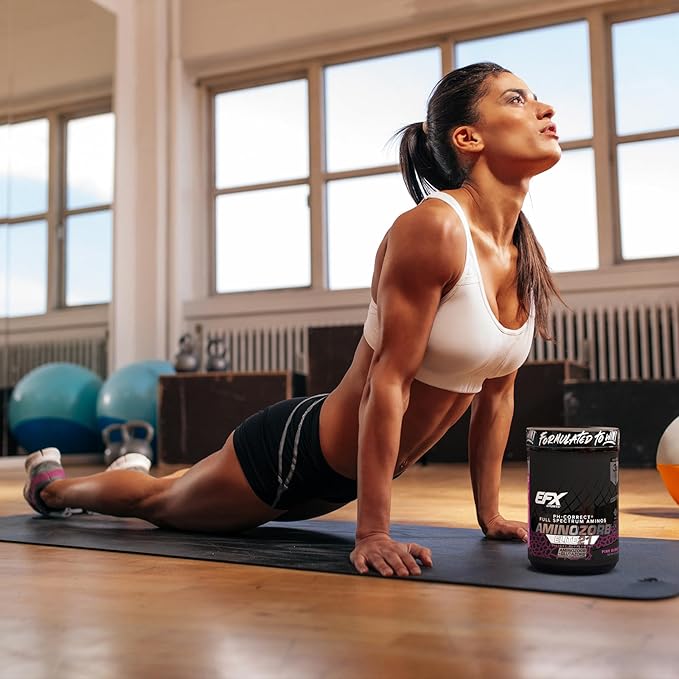 EFX Sports Aminozorb Elite 21 | PH-Correct Full Spectrum Aminos + Glutamine | Essential &amp Non Essential Aminos | Zero Sugars | 30 Servings (Pink Bubblegum)