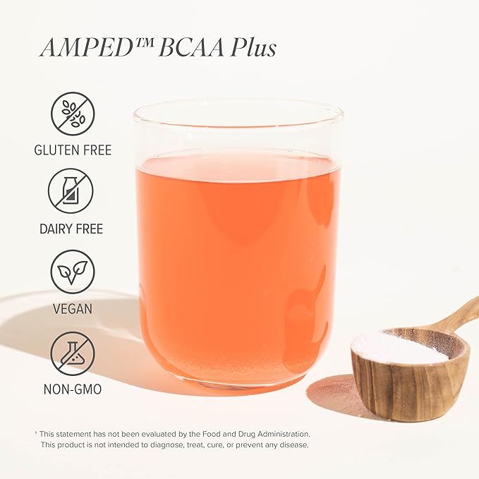 Isagenix Amped BCAA Plus - Help Promote FatBurning and Endurance During Workouts - Raspberry Lemonade Flavor - 9.5 oz Canister - 20 Servings