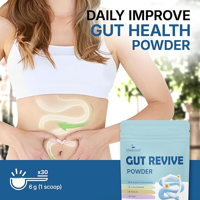 Leaky Gut Powder with L-Glutamine Prebiotic Licorice Slippery Elm Bark for Gut Health &amp Digestive Health Super Gut Powder Unflavoured - (30 Servings 6.30 Oz)
