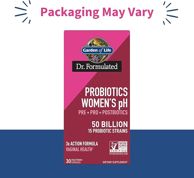 Garden of Life Dr Formulated Once Daily 3-in-1 Complete PrebioticsPostbiotics&ampProbiotics for WomenPRE+PRO+POSTBIOTIC Supplement for Women’s DigestiveImmune&amp Vaginal Health 30 Count (Pack o
