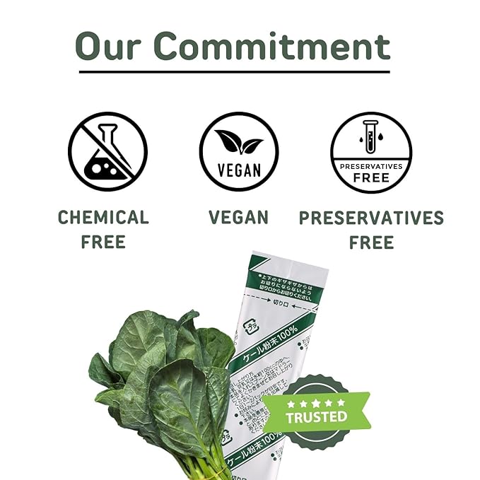 山本漢方製薬株式会社 YAMAKAN Natural Kale Powder for Smoothies&amp Drinks Kale Green Juice Powder Kale Drink with Fiber for Daily Energy Digestive Gut Health&amp Immune System Vegan from Japan 44 Count