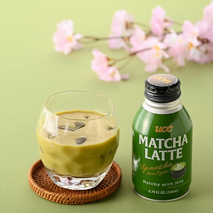 UCC Ready to Drink Matcha Latte 8.79 FL OZ (Pack of 24) Delicious Premium Green Tea Leaves and Rich Milk Convenient Bottled Drinks For On-the-Go Imported from Japan
