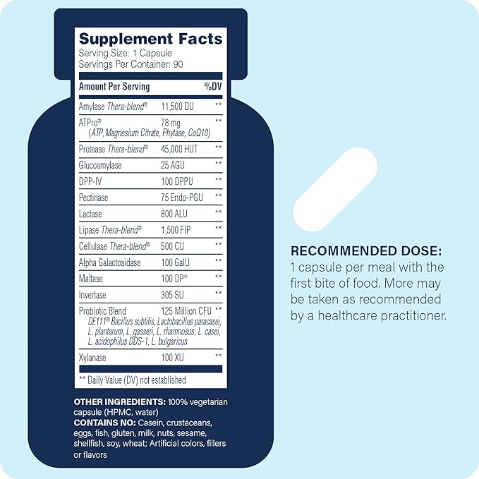 Enzyme Science - Complete Digestion Full Support for Digestive Health and Help Reducing Gas Bloating Indigestion and Irregularity with 125 Billion CFU Probiotics Vegetarian 90 Capsules