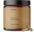 ProMix Nutrition Grass Fed Raw Beef Liver Supplement Multivitamin - Bioavailable Vitamin A B12 D3 Heme Iron - 180 Gelatin Capsules