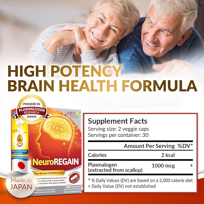 LABO Nutrition VesseCLEAR EX + NeuroREGAIN: Nattokinase NSK-SD Elastin F for Clean &amp Flexible Blood Vessel Cardiovascular &amp Circulation Support Scallop-derived PLASMALOGEN for Brain Deterio