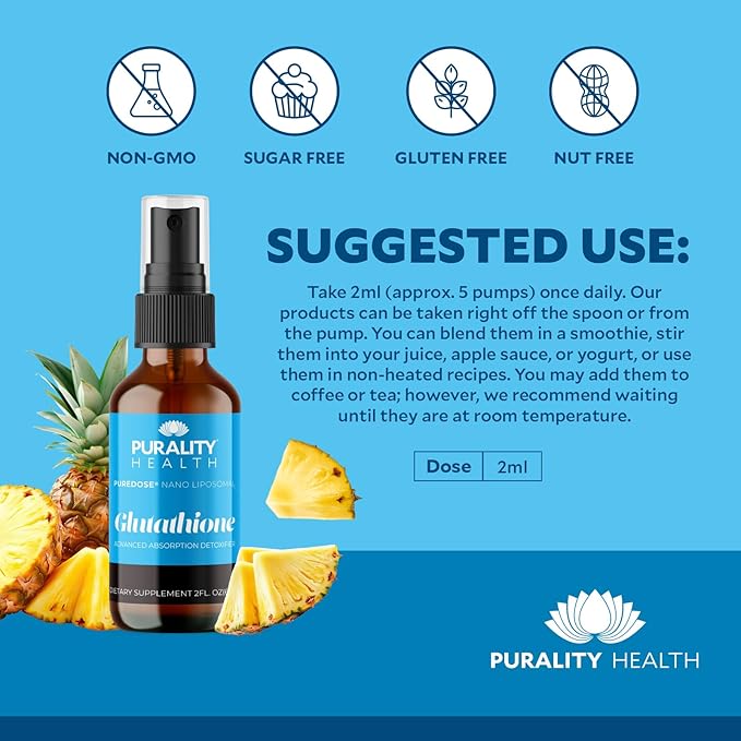 Liposomal Nano Glutathione Enhanced Absorption Vegan Liquid 30 Day Supply