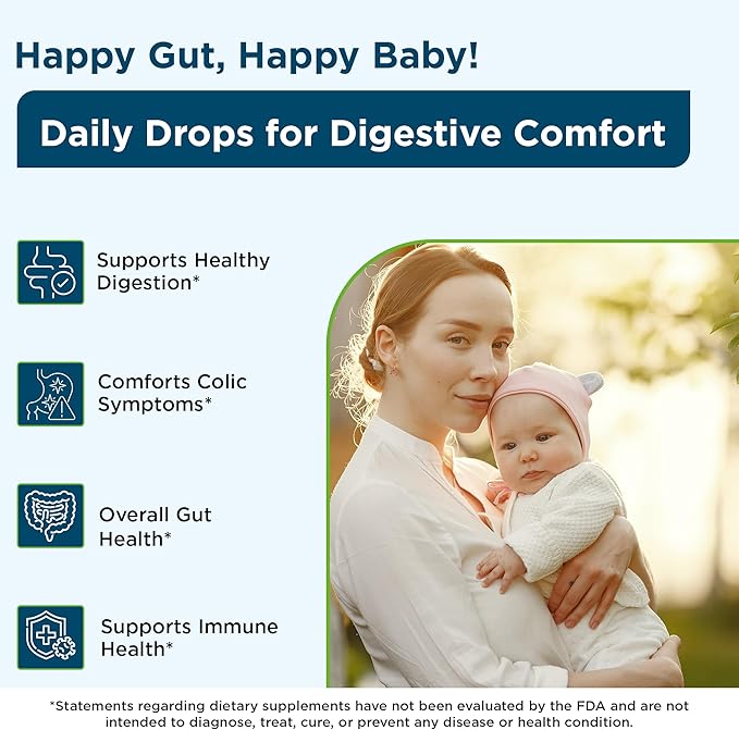 Wellements Organic Baby Probiotic Drops (0.25 Fl Oz) - Digestive &amp Immune Support for Infants - Toddler Probiotic Helps with Newborn+ Gut Health Gas Constipation &amp Colic Support - Preservati