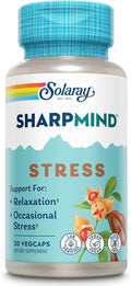 SOLARAY SharpMind Stress Nootropic Mood Support Supplement for Relaxation and Occasional Stress Relief Support Adaptogen with Ashwagandha L Theanine 60 Day Money Guarantee 30 Serv 30 VegCaps