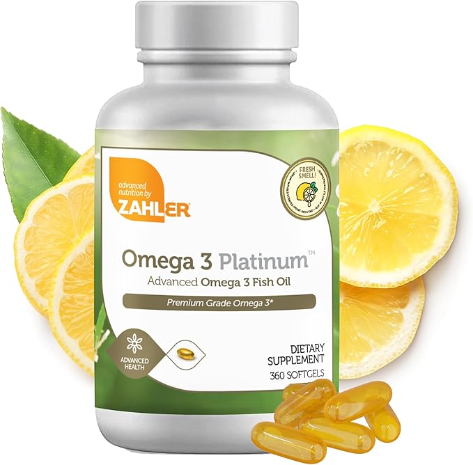 Zahler Omega 3 Fish Oil - Omega 3 Supplements with Fatty Acids 600 mg EPA and 400 mg DHA - Supplements Derived from Kosher Tuna - Supports Brain &amp Heart Health (360 Softgels)
