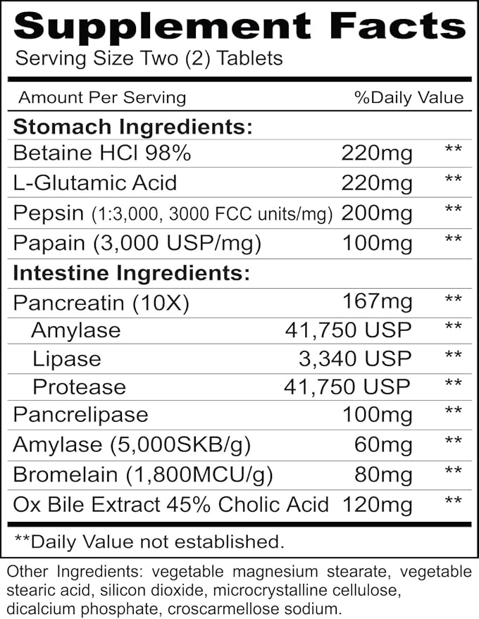 Priority One Vitamins Enzy Gest 120 Tablets - Pancreatic Enzymes and More Supporting Healthy Digestion and intestinal Activity.*