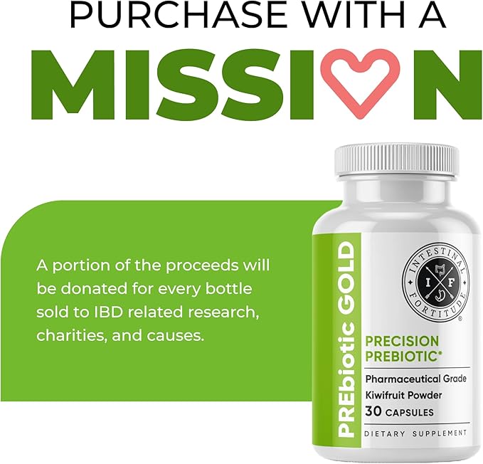 Intestinal Fortitude PREbiotic Gold: Kiwifruit Fiber Butyrate &amp Prebiotic Restore Supplement to Support the Gut Immune &amp Digestive Support Anti-Bloating &amp Leaky Gut Repair Dairy-Free C
