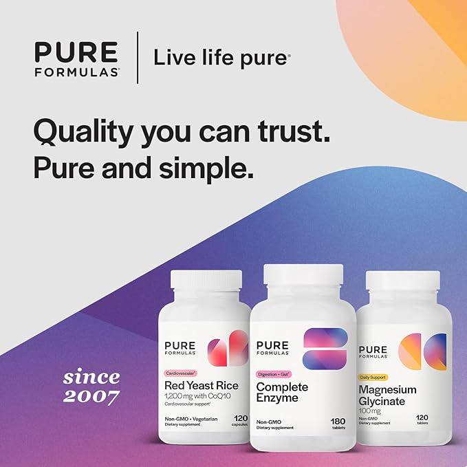 PureFormulas Complete Enzyme | Pancreatic Enzymes 1000mg (Full Strength) | Pancreatin Digestion Supplement with Protease Amylase &amp Lipase | Digestive Support | Dairy and Soy Free 180 Tablets