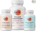 FullWell Women's Fertility Trio - Conception Support for Women - Includes Fertility Booster Prenatal Multivitamin &amp Fish Oil - Supports Egg Health - CoQ10 &amp Ashwagandha - 30 Servings