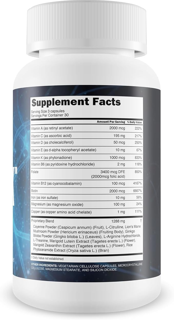 Blue Vitamin Nerve Hack - Our Best Vitamin B12 For Nerve Repair - Advanced Nerve Support Formula Neuropathy Supplement - B12 Blue Vitamin for Neuropathy Relief - Central Nervous System Supplements
