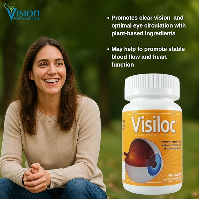 Vision Nutra Visiloc with Nattokinase 3000 FU NSP-2 &amp Vitamin K2 | Support Macular Function Visual Clarity &amp Circulatory Wellness | 90 Vegan Capsules
