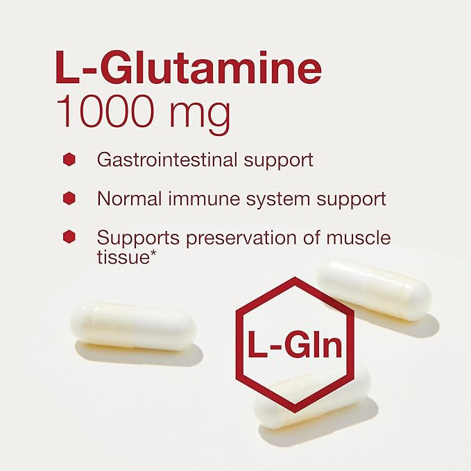 PROTOCOL FOR LIFE BALANCE L-Glutamine 1000mg - Amino Acid - Muscle Tissue Gut Health Immune Health - 120 Veg Caps