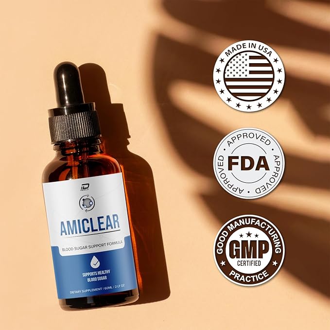 Amiclear Drops Healthy Formula - Dietary Supplement Drops - Extra Strength Amiclear Liquid Drops Grape Seed Amiclear Drops Reviews (3 Pack - 180 ML)