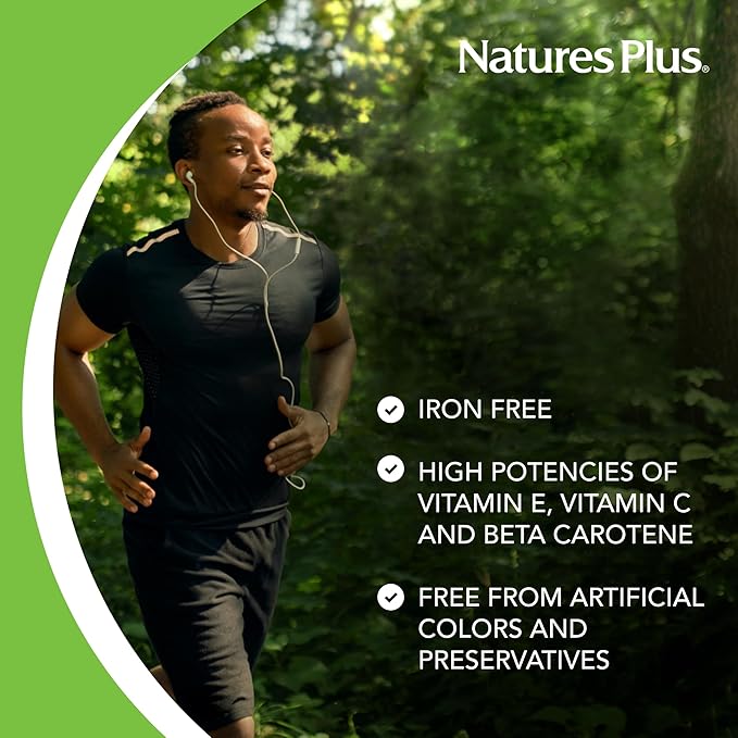 NaturesPlus Ultra One Daily Iron Free - 60 Fast-Acting Capsules - Multivitamin &amp Mineral with Beta Carotene - Vegan Gluten Free - 60 Servings