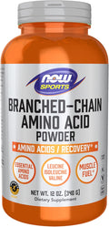 NOW Foods Sports Nutrition Branched Chain Amino Acid Powder with Leucine Isoleucine and Valine 12-Ounce
