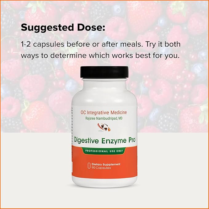 Digestive Enzyme Pro by Dr. Rajsree MD | Full Spectrum Digestive Enzyme Support for Gas Bloating &amp Indigestion | with Betaine Pepsin Ox Bile &amp Pancreatin | 90 Capsules